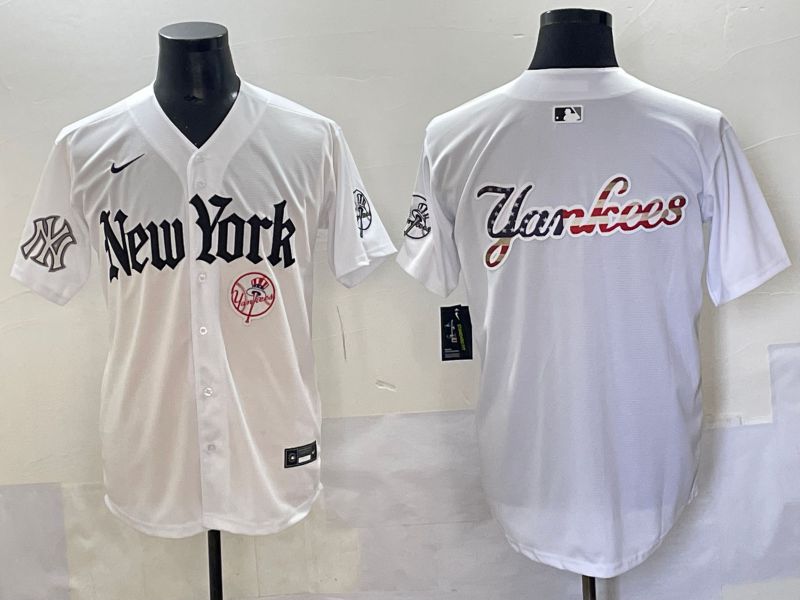 Men 2025 New York Yankees Blank White Five generations Joint Name Nike MLB Jersey style 118->new york yankees->MLB Jersey